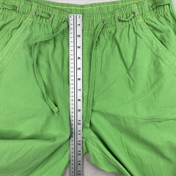 Cappagallo Pants Womens PM Green Capri 100% Cotton Pull On Drawstring - Picture 7 of 10